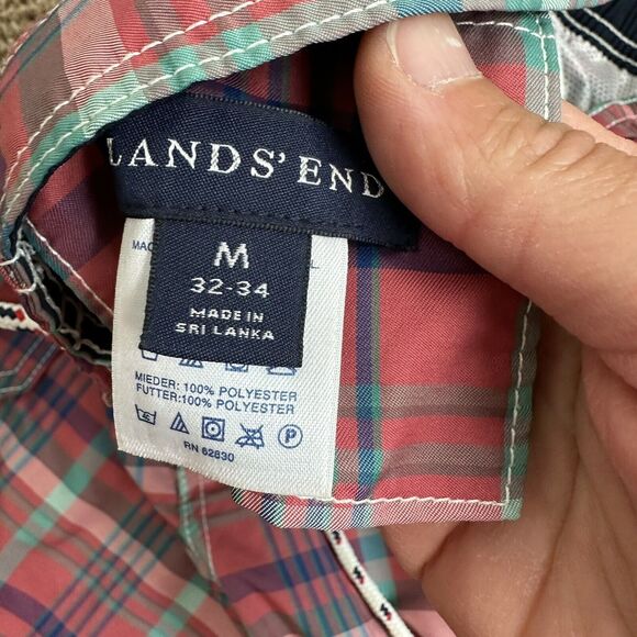 Lands End Men's Swim Plaid Board Shorts Trunks Sz M 32-34 Preppy - Picture 4 of 9